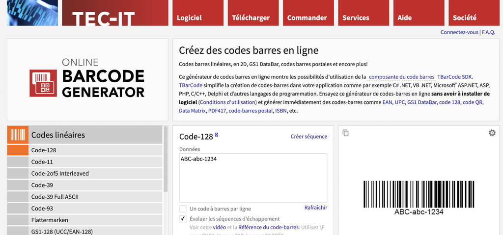 tec-it générateur code barre