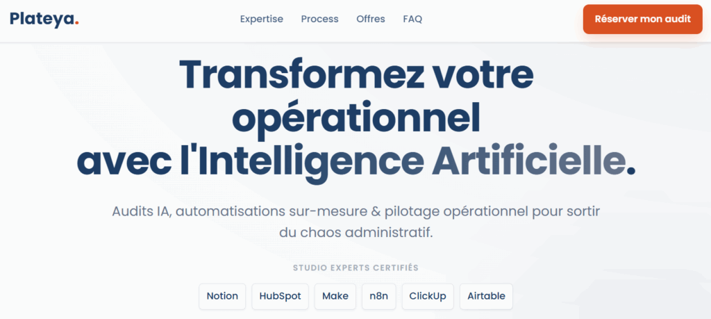 Agence Plateya spécialisée dans l'intelligence artificielle