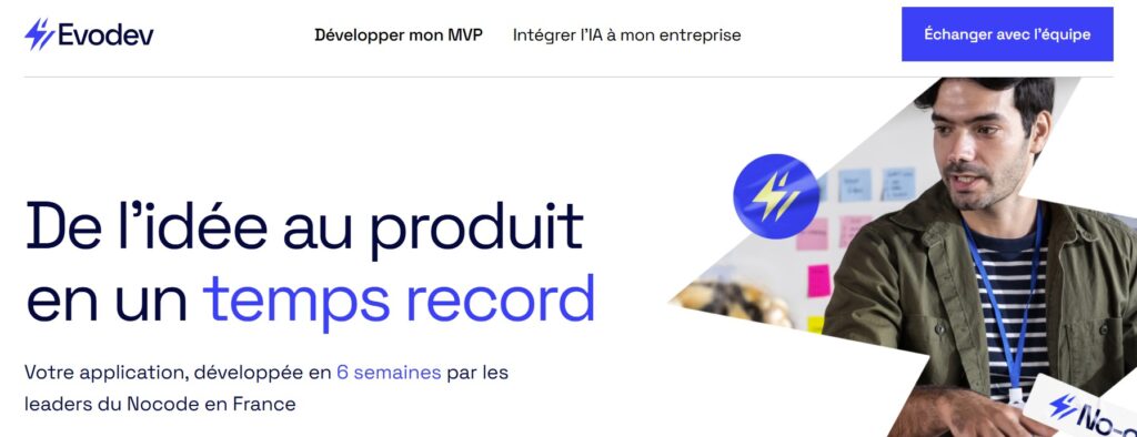 agence no code Evodev pour développement rapide de MVP