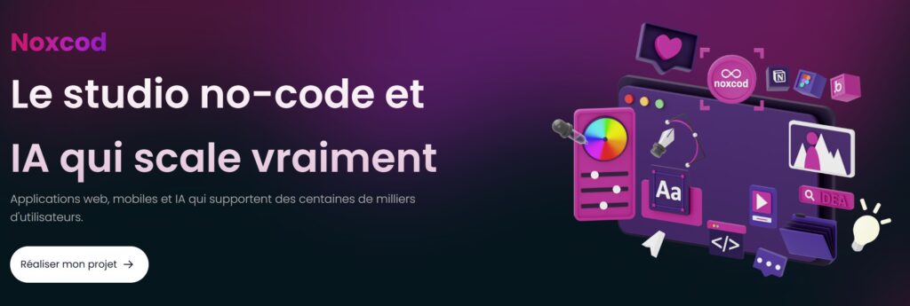 création d'applications avec le studio no code Noxcod