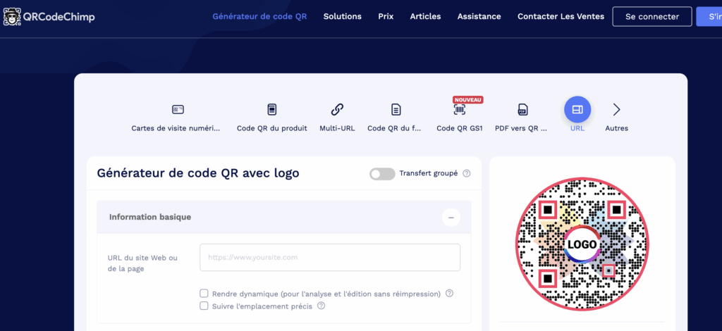 générateur qr code gratuit QRCodeChimp