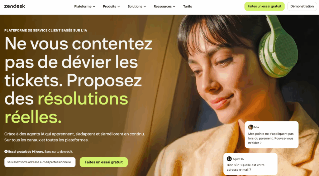 Support client par IA avec Zendesk