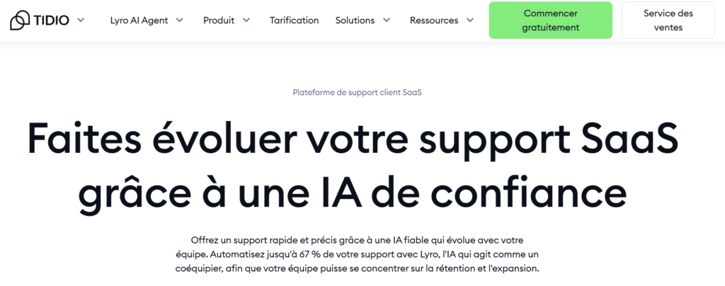 Lyro agent IA gratuit par Tidio