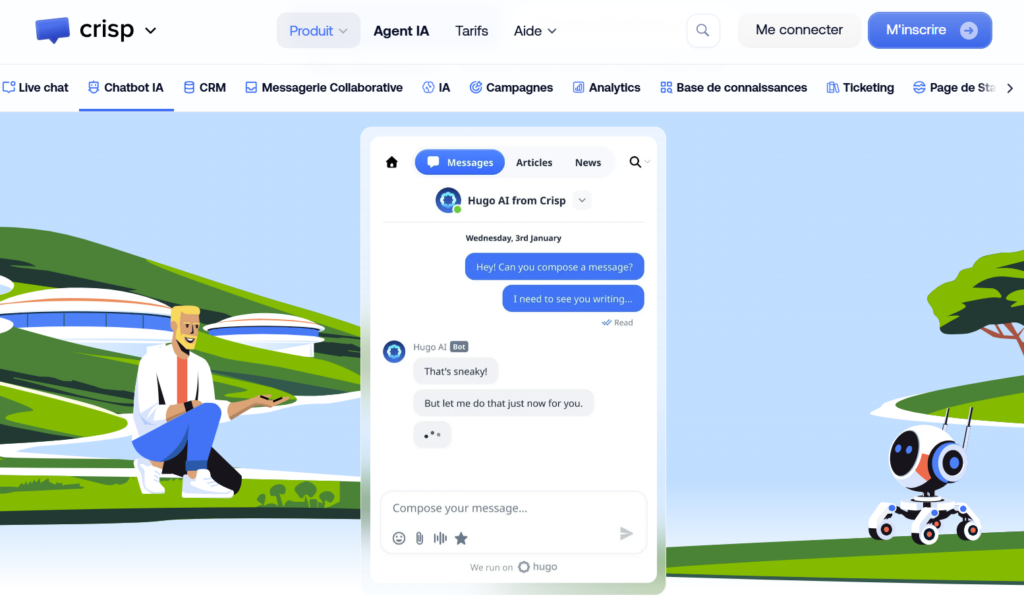 chatbot avec IA par Crisp
