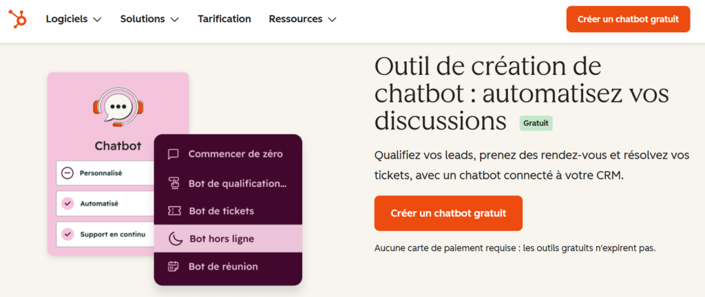 HubSpot Chatbot pour support client