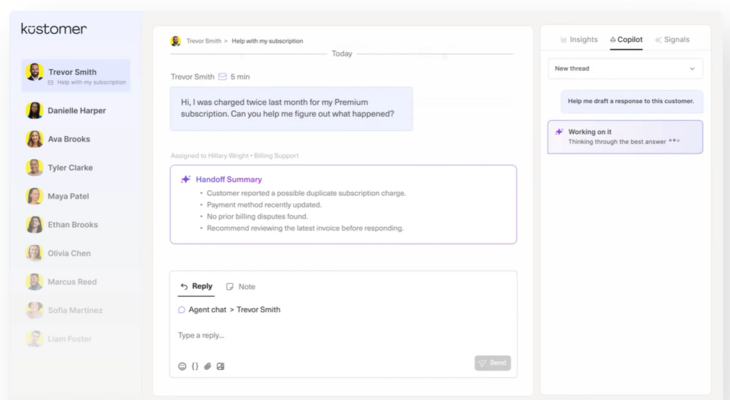 Kustomer plateforme de service client avec IA