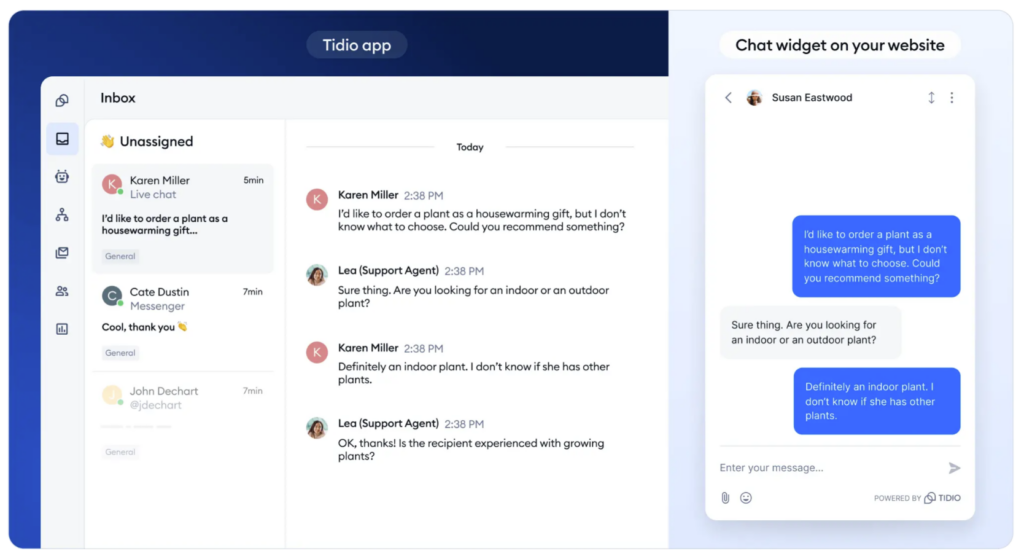 Tidio chatbot avec agent Lyro AI