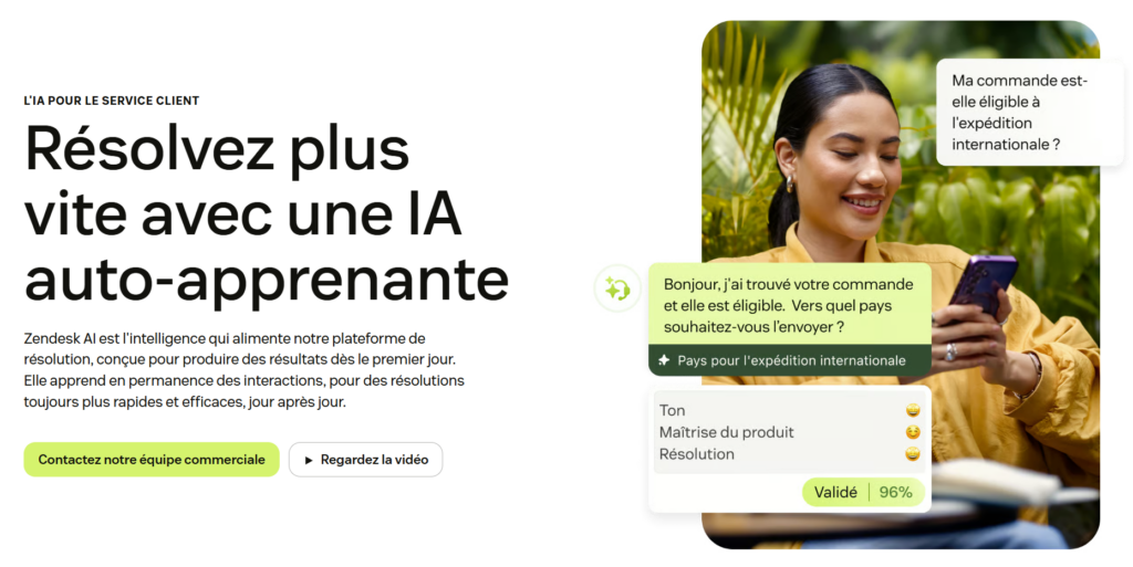 Zendesk AI pour un support client avec chatbots