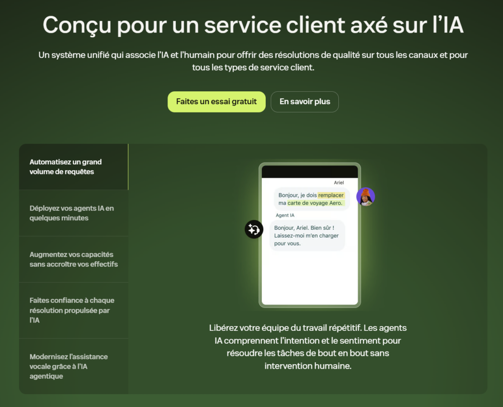 Gestion du support client avec IA sur Zendesk