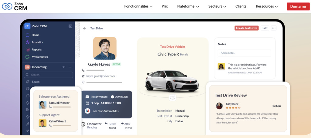 Zoho CRM pour assister les clients avec l'IA