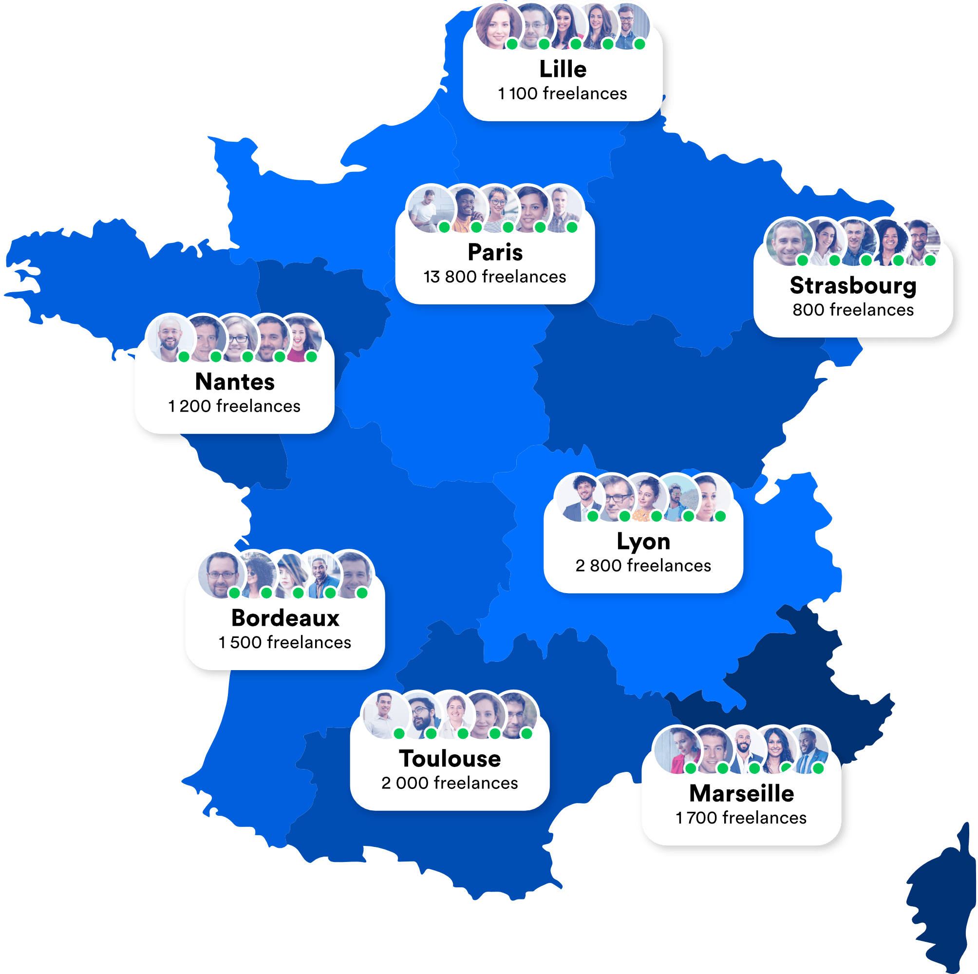 les freelances de Codeur.com en France