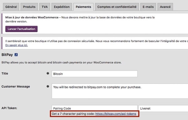paiement Bitcoin WordPress