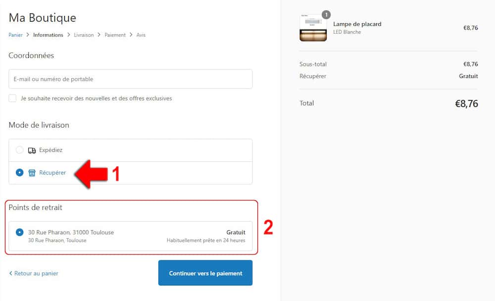 mettre en place du click and collect sur une boutique Shopify