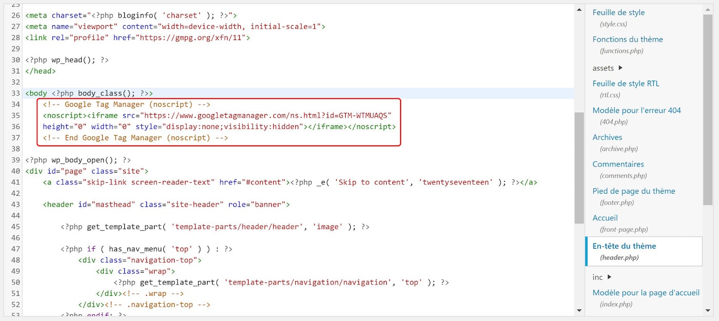 codes Google Tag Manager