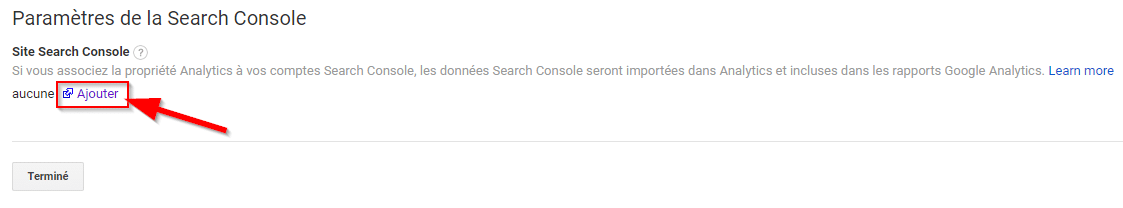 ajouter un site sur la Search Console