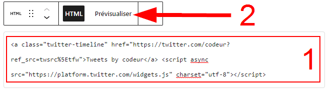 Ajouter feed Twitter WordPress