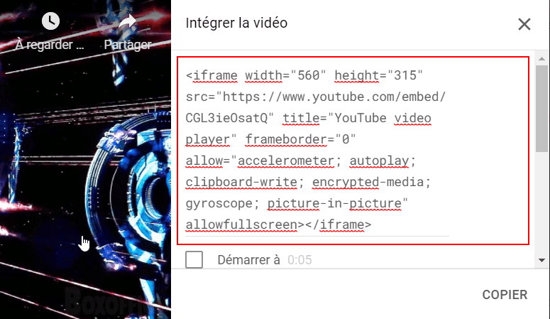 intégrer une vidéo YouTube sur WordPress