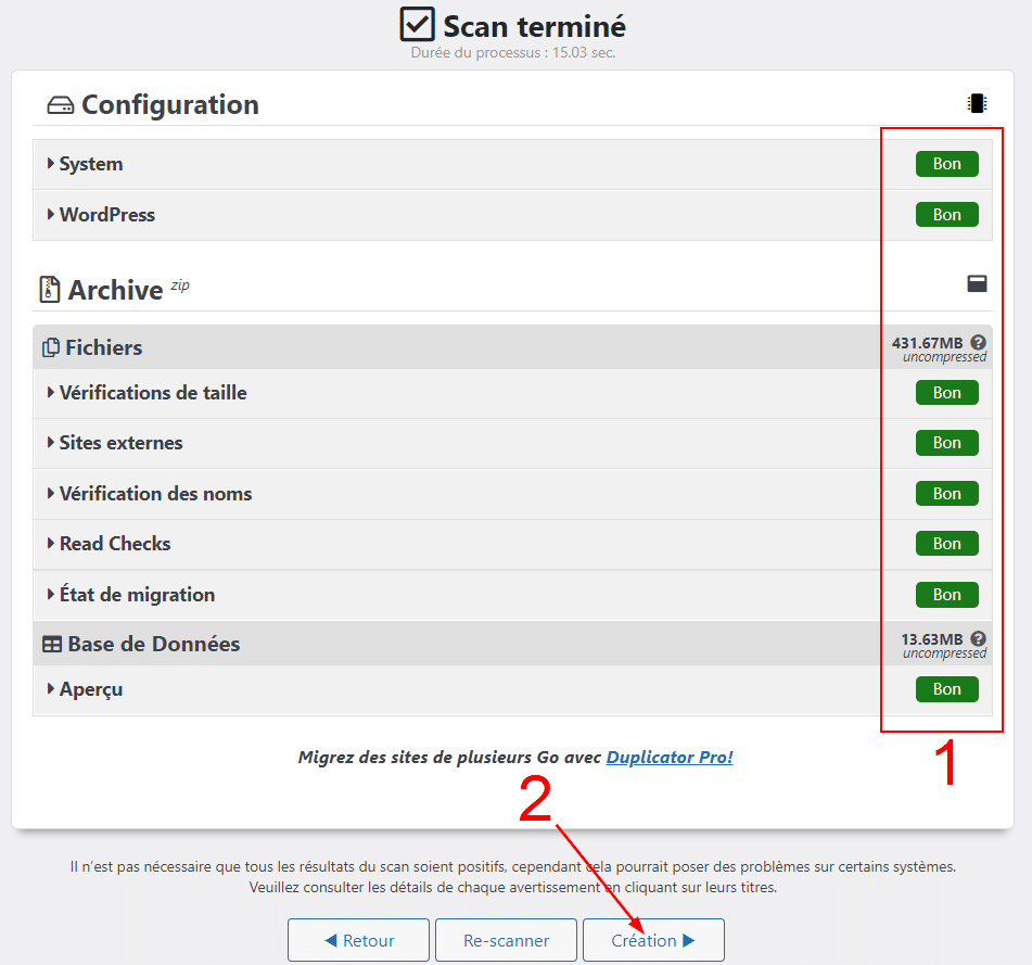 créer un site de staging WordPress